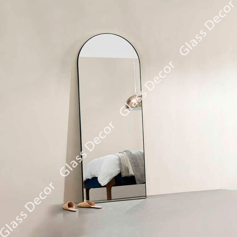 Арочное зеркало в тонкой металлической раме Айрон Биг