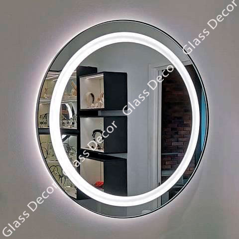 Большое круглое зеркало с подсветкой Айрон Глобал